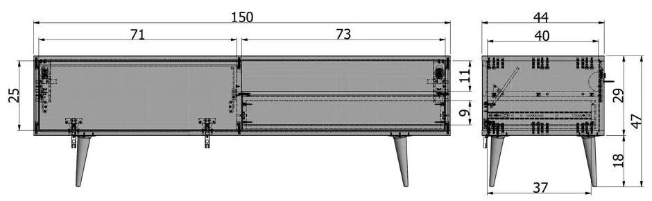 Comodă TV din lemn de stejar WOOOD Tygo