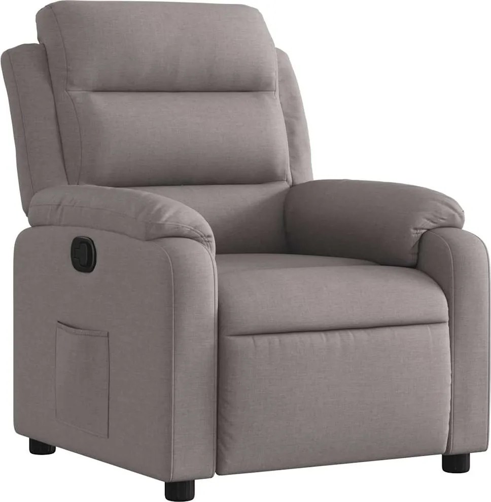 vidaXL Fotoliu rabatabil, gri taupe, material textil