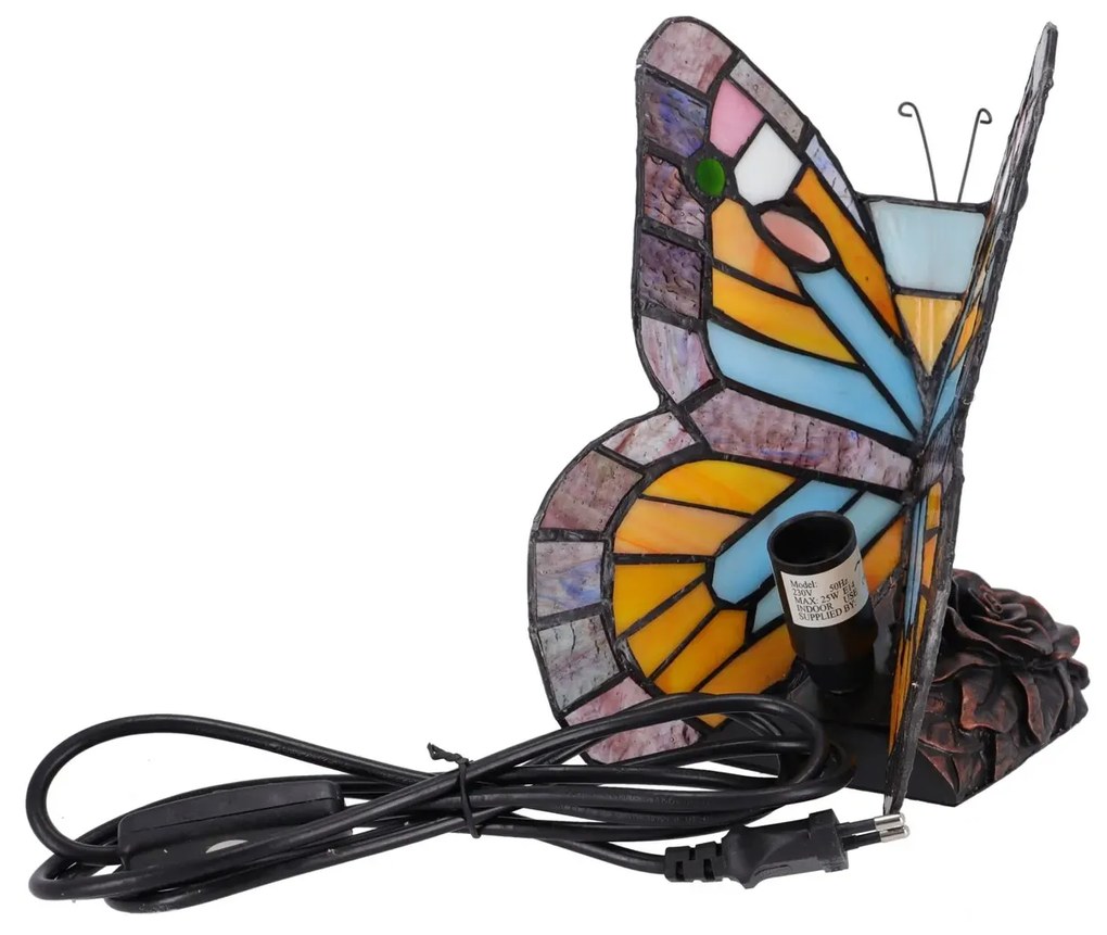 Lampa de masa Tiffany Butterfly h 23 cm