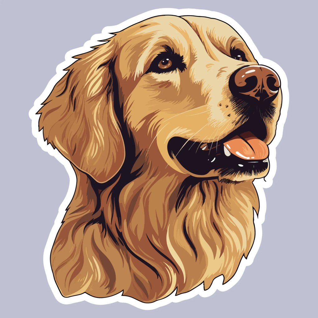 PIPPER. Autocolant Golden Retriever mărimea: 15cm