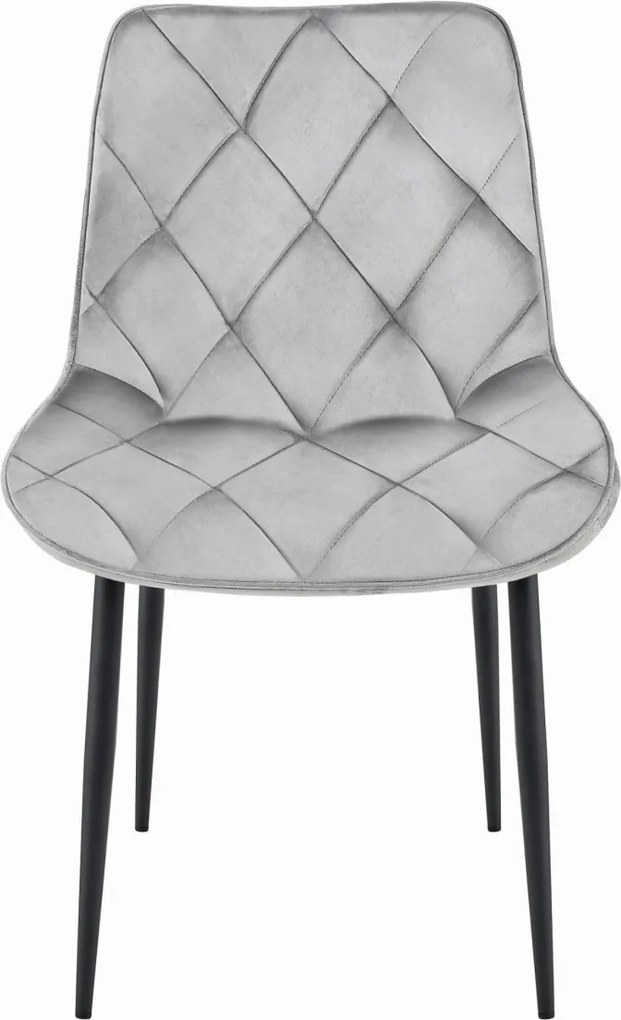 OFERTA Scaun de dining din catifea TOR, gri deschis Clasa II