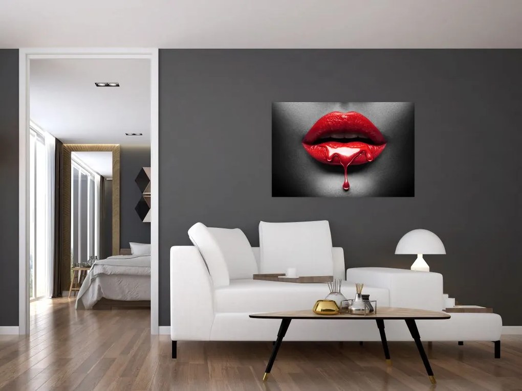 Tablou cu buze de femeie (90x60 cm)