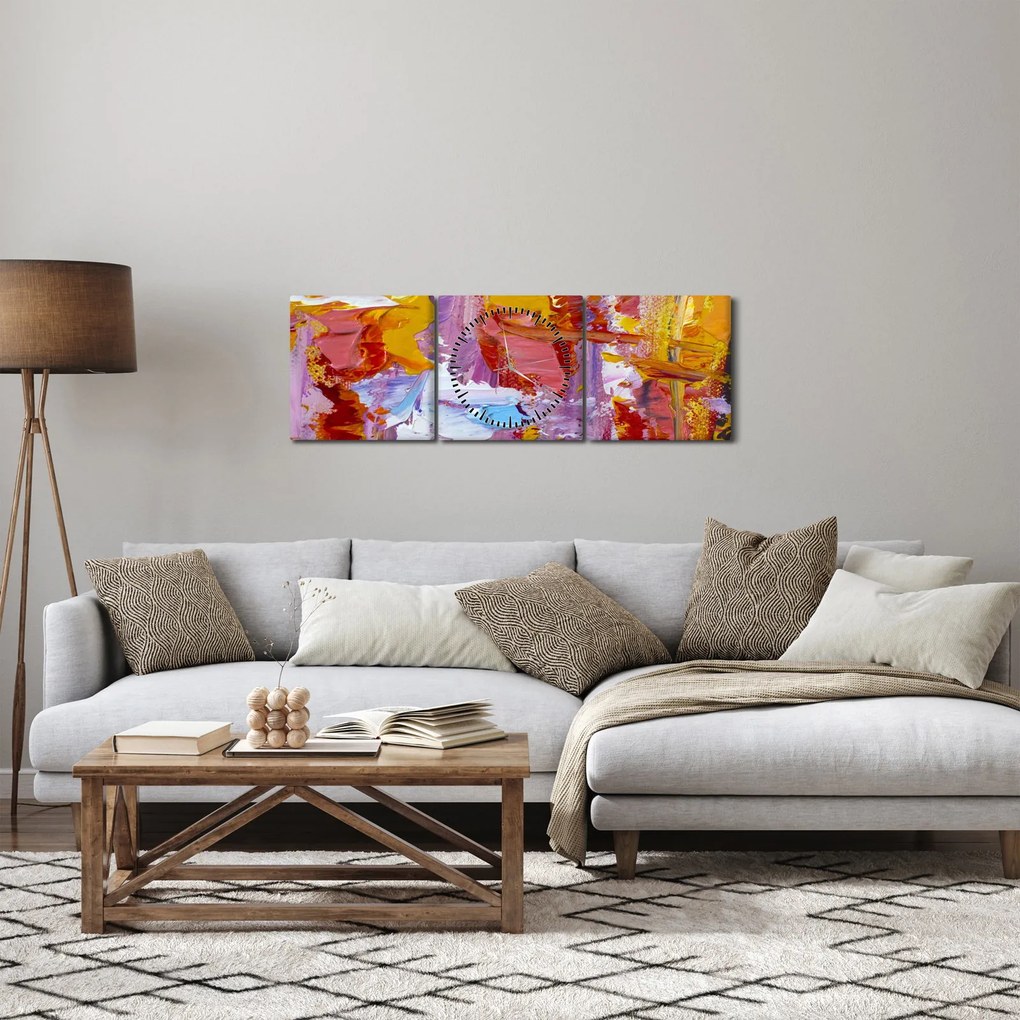 Tablou - Pictură în ulei (cu ceas) (90x30 cm)