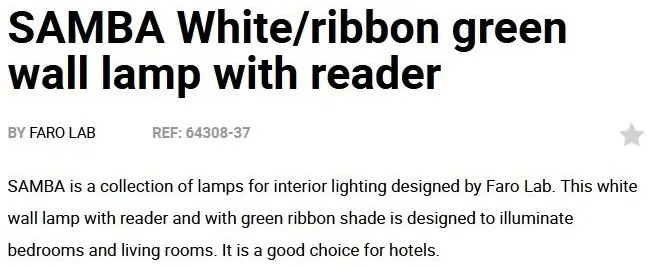 Aplica moderna design elegant SAMBA reader LED alb/verde