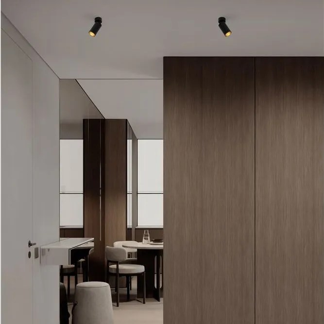 Spot aplicat design tehnic ZELOS negru