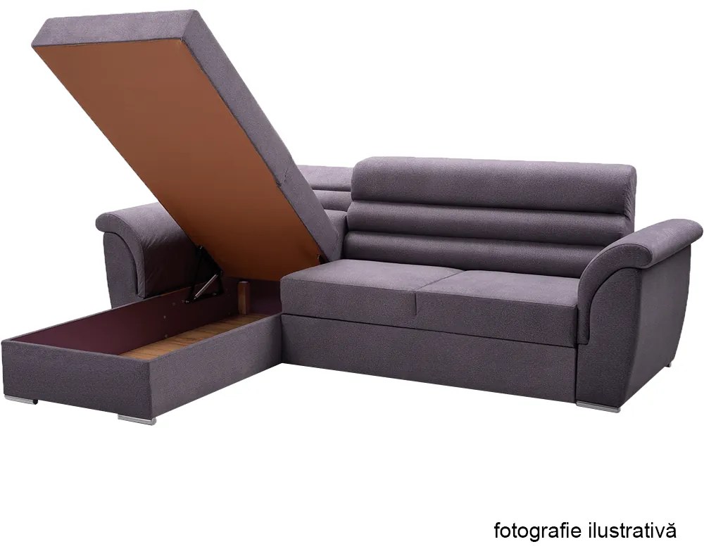 Set de canapea, ţesătură Queens gri deschis, stânga, FABO