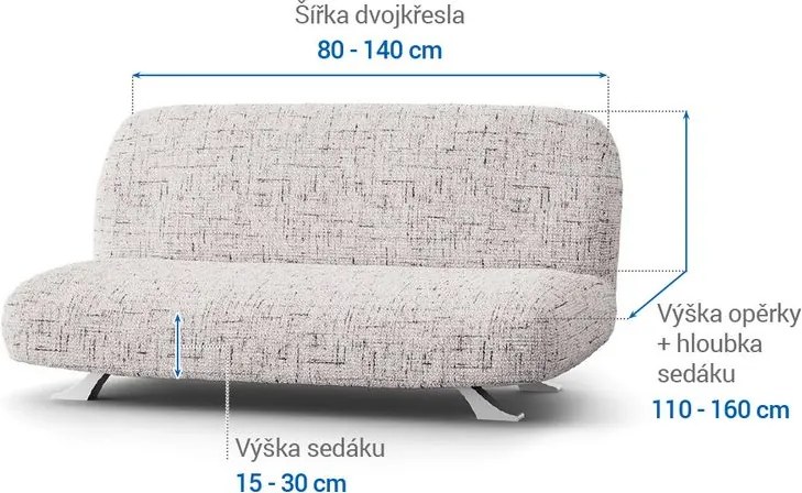 Gaico Huse bielastice VITTORIA smântânii 2fotoliu cu manere de lemn (l. 80 -140 cm)