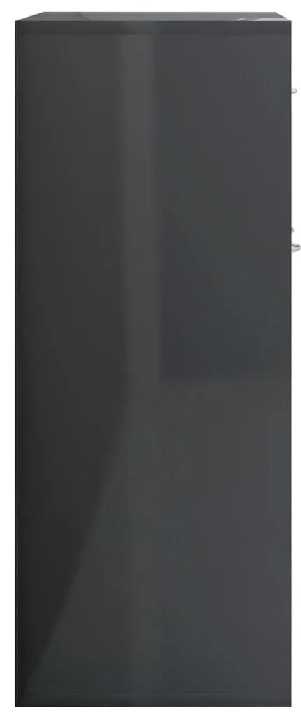 Servanta, gri extralucios, 60x30x75 cm, PAL 1, gri foarte lucios