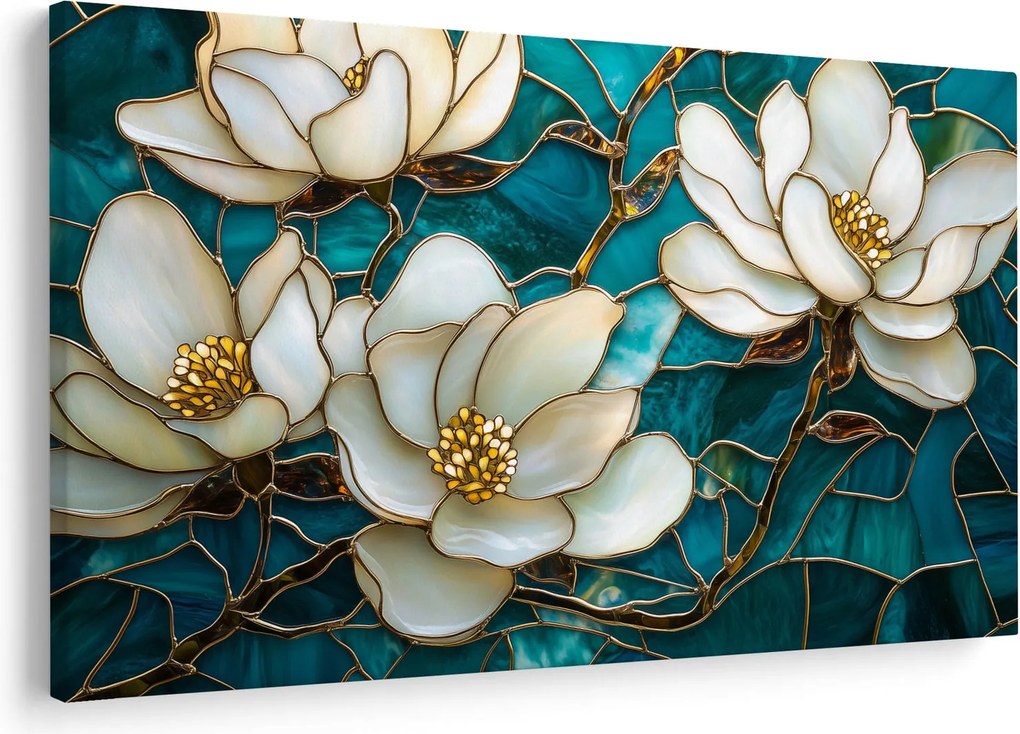 Tablou - Vitraliu cu magnolie (90x60 cm)