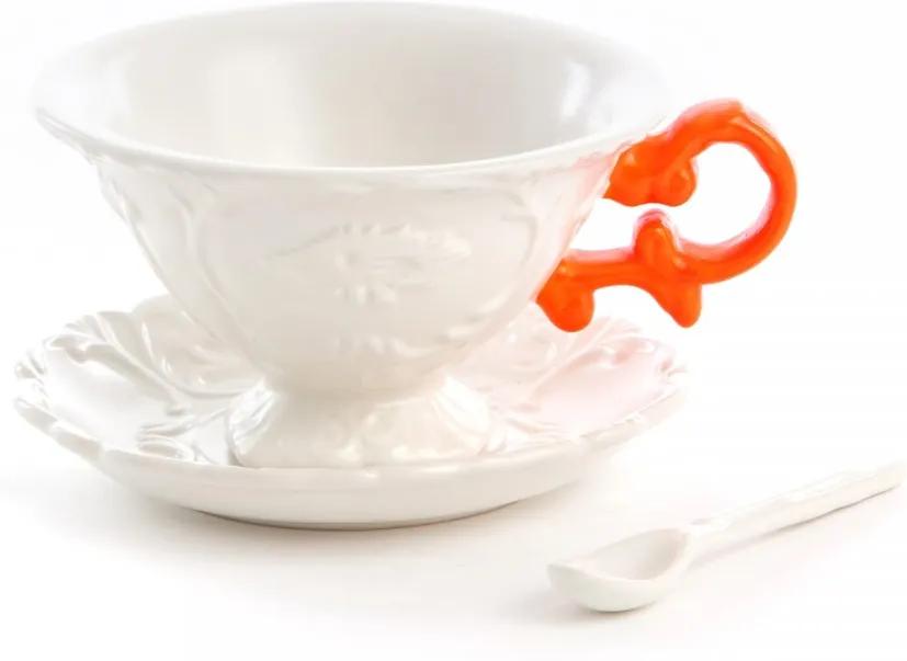 Set din portelan alb pentru ceai cu ø13cm I-Wares Orange Seletti