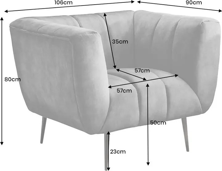 Fotoliu design elegant Noblesse, gri