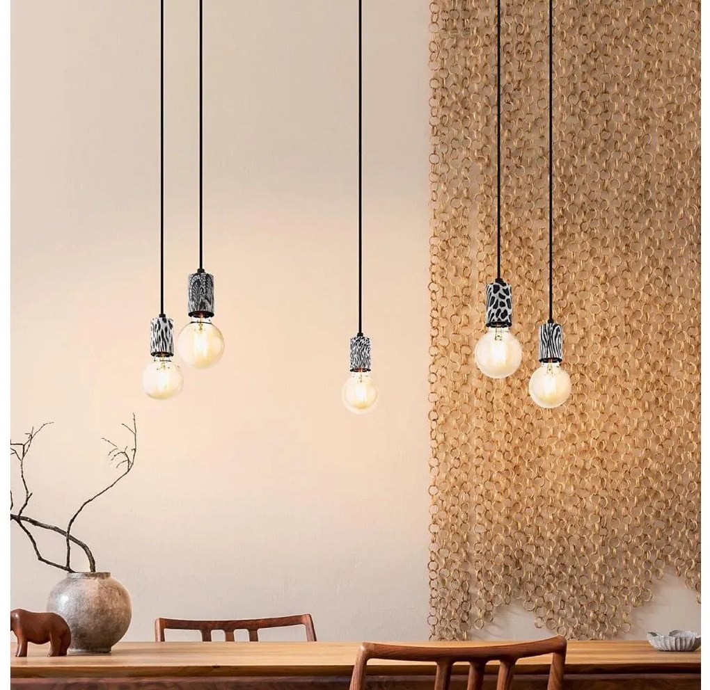 Eglo 43314 - Candelabru suspendat pe cablu COULSDON, 5 x E27, 10 W, 230 V