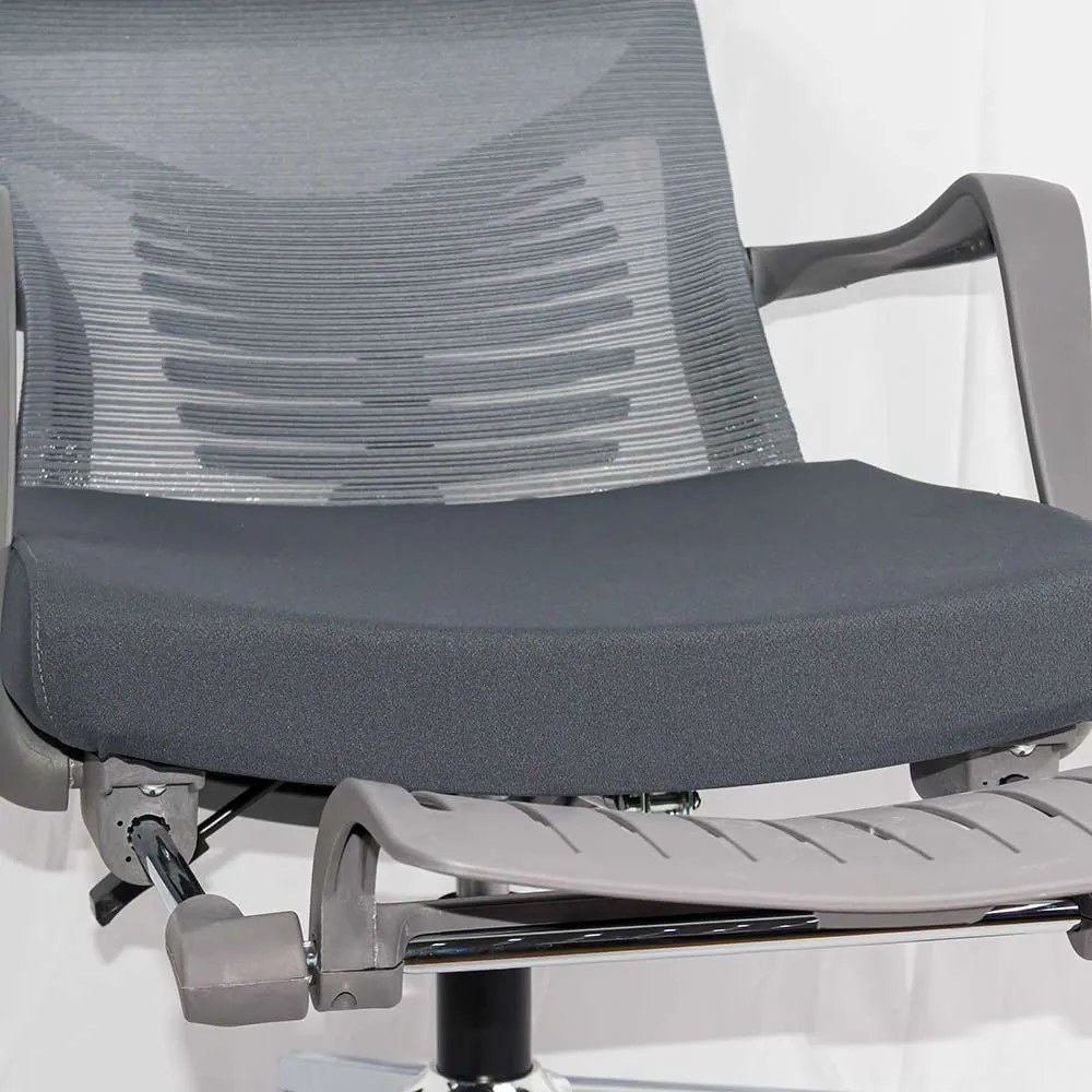 Scaun ergonomic SYYT 9502 gri, rabatabil cu suport de picioare
