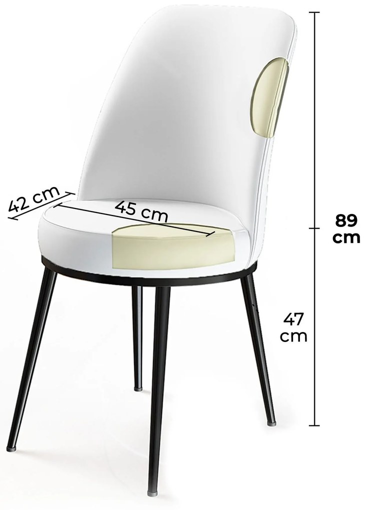 Set 6 buc. scaune sufragerie Dexagone (crem + maro) . 1102074