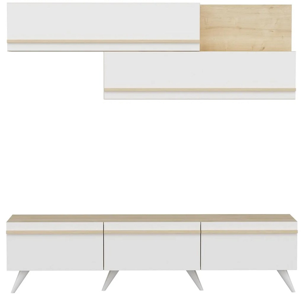 Mobilier living Amstel (Stejar zafir + Alb). 1088822