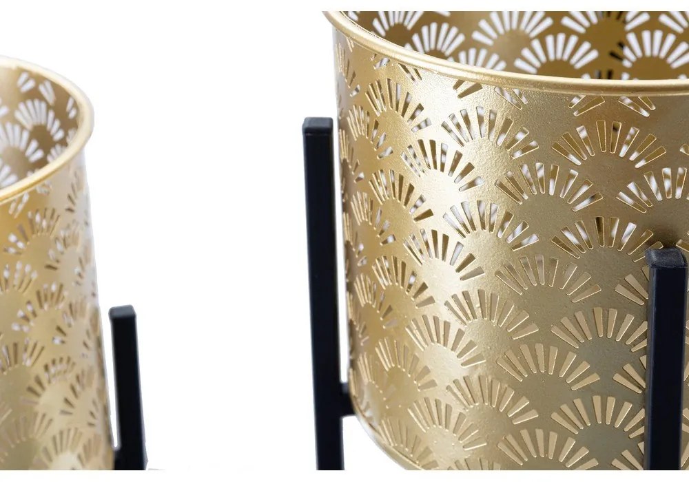 Set 2 suporturi pentru ghivece Mauro Ferretti Glissy, înălțime 38 cm, auriu