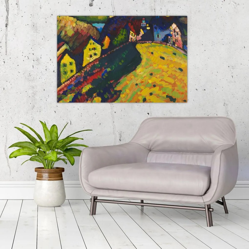 Tablou - Vasily Kandinsky, Houses at Murnau, reproducere (90x60 cm)