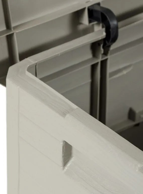 WOODYS Garden cutie de depozitare din plastic 280 L, gri des