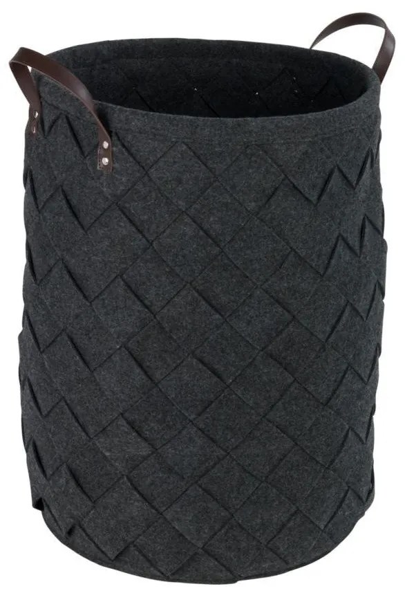 Coș rotund pentru rufe TROVO, antracit, WENKO