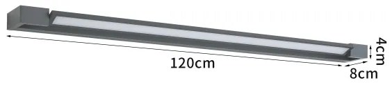 Brilagi-LED Aplica de perete pentru exterior AQUA LINE LED, 36 W, 230 V, 120 cm, IP44, antracit