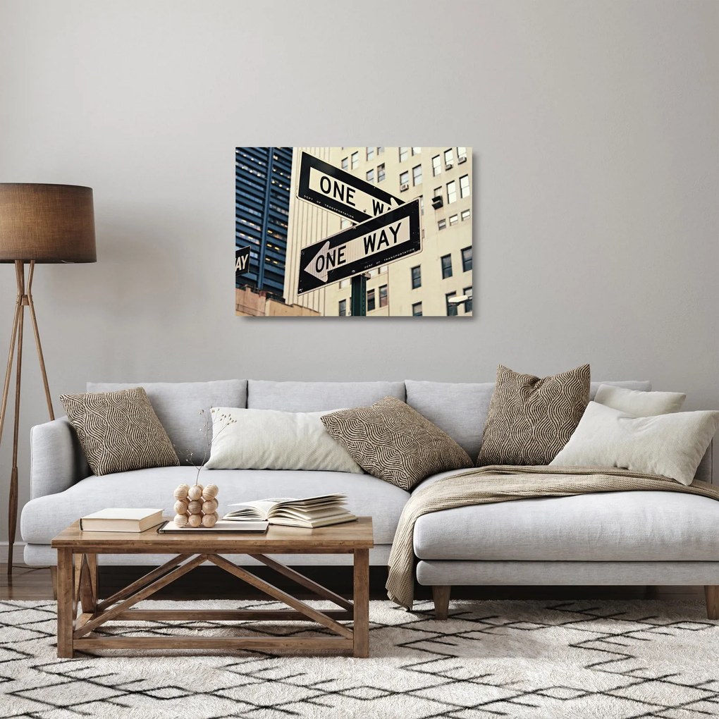 Tablou pe sticlă - New York ONE WAY (70x50 cm)