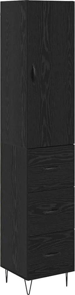 vidaXL Bufet cu sertar Stejar Negru 34,5 x 34 x 90 cm Lemn compozit