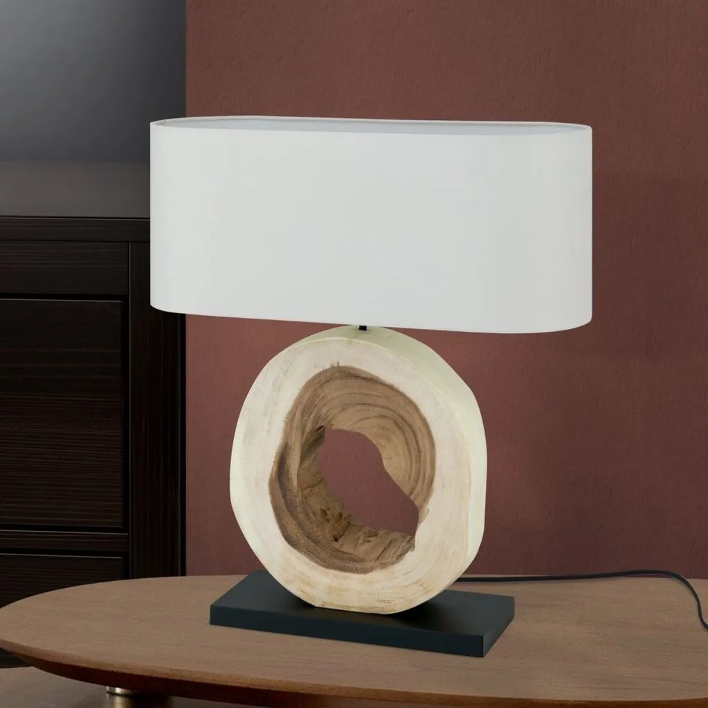 Veioza/Lampa de masa lemn stil rustic NATHAN