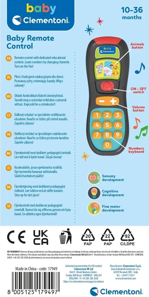 Prima mea telecomandă Clementoni, 17 cm