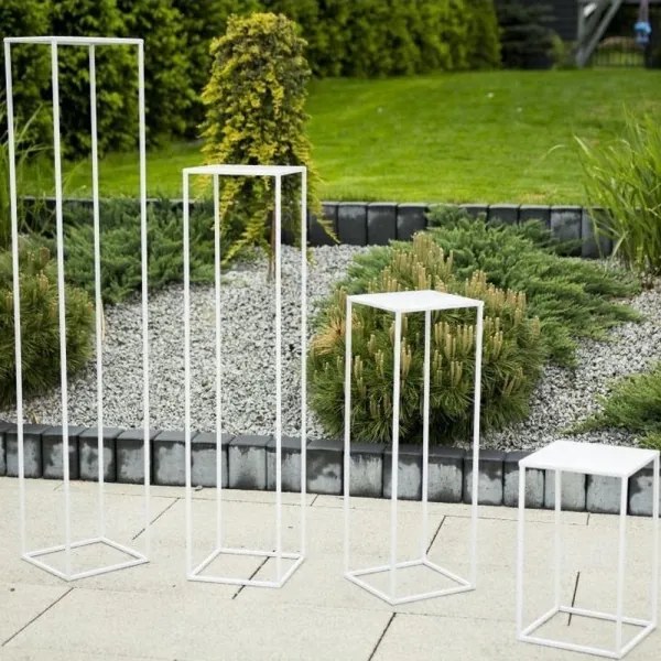 Suport pentru flori 100x24 cm, alb