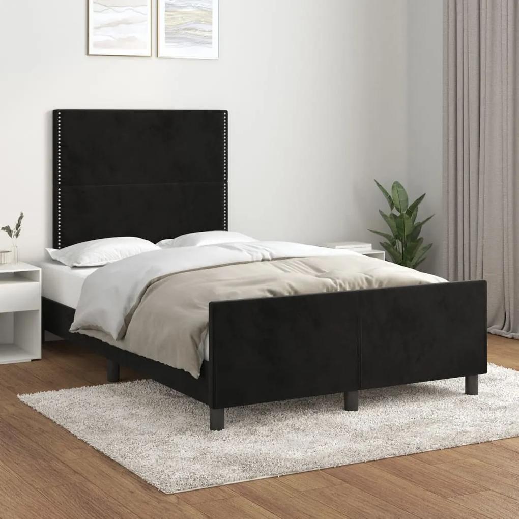 3125686 vidaXL Cadru de pat cu tăblie, negru, 120x200 cm, catifea