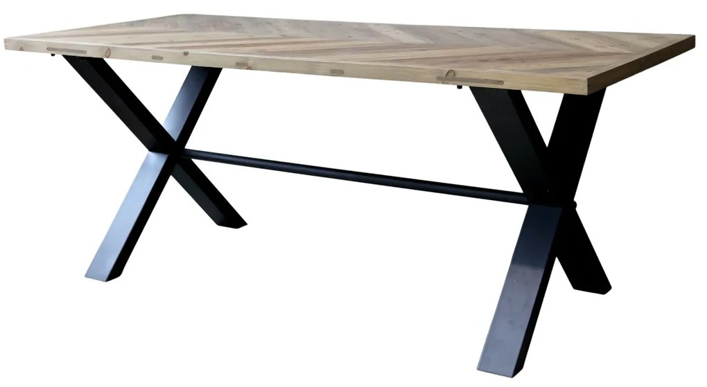 Masa dining, din lemn de pin, model Herringbone, Marseille