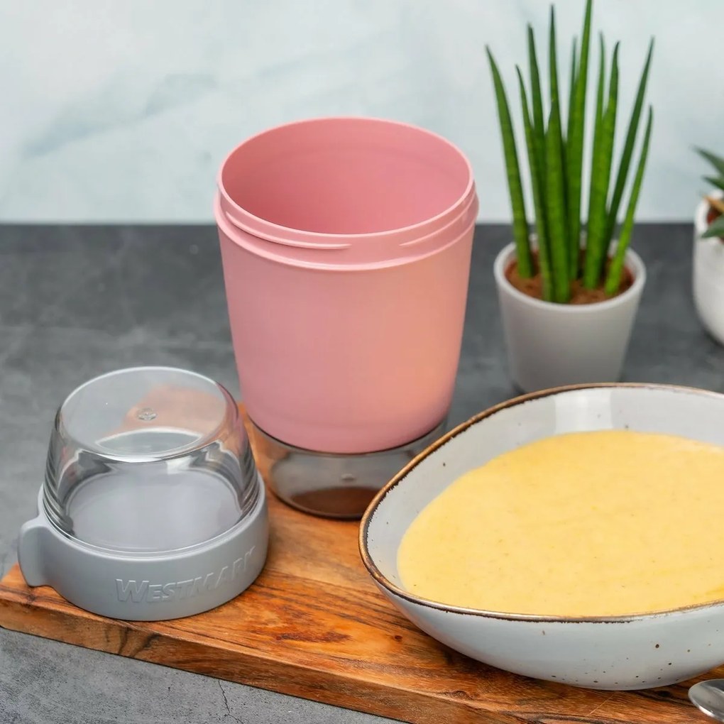 Recipient pentru alimente Westmark din trei piese,1150 ml, roz, L