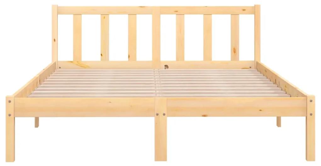 Cadru de pat, 140x190 cm, lemn de pin masiv Maro, 140 x 190 cm