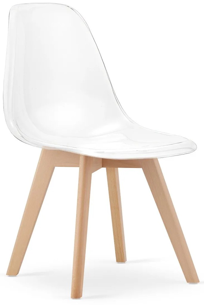 Scaun KITO transparent cu picioare din fag