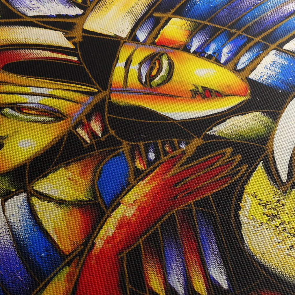 Tablou - Pictură în ulei, îndrăgostiții (cu ceas) (90x30 cm)
