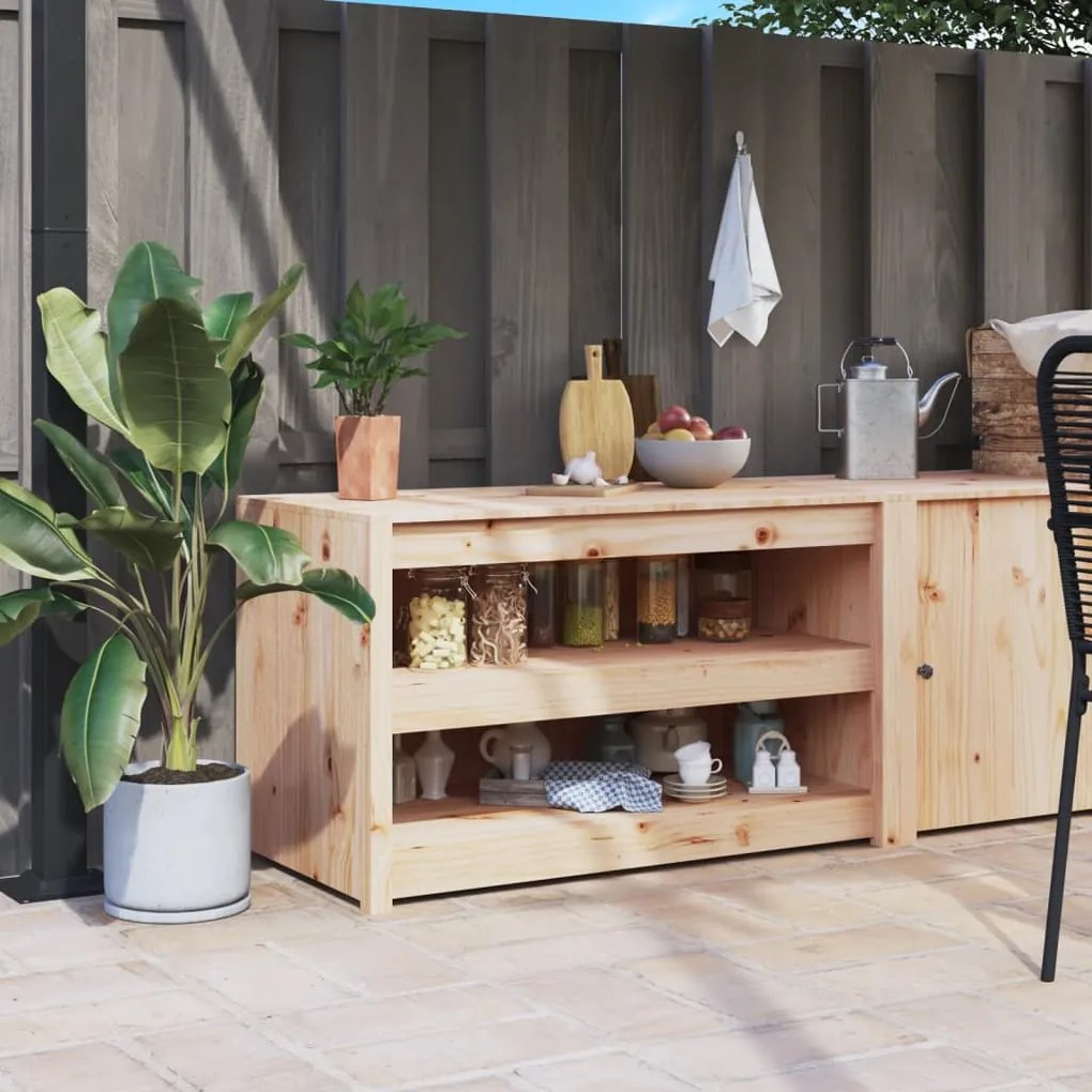 832333 vidaXL Dulap bucătărie de exterior, 106x55x64 cm, lemn masiv pin