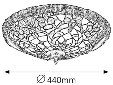 Rabalux 8087 - Plafonieră Tiffany MIRELLA din vitralii, 2xE27/60W/230V