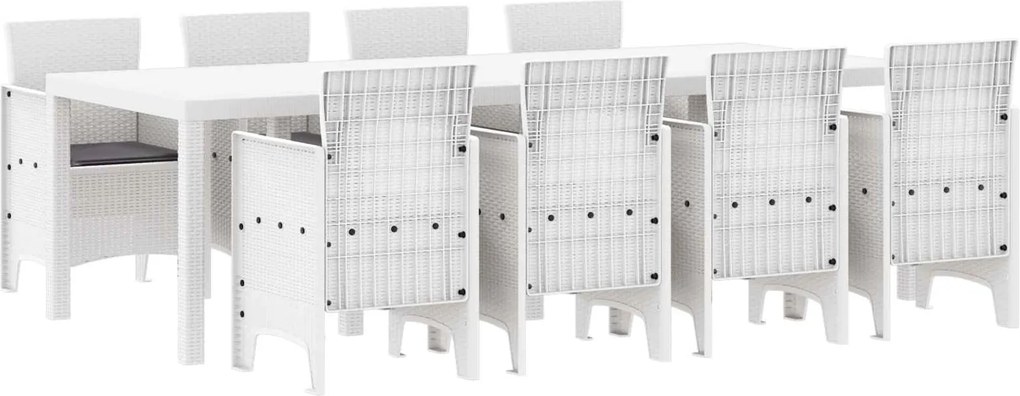 vidaXL Set de masă pentru grădină 9 pcs Gri deschis Polipropilenă