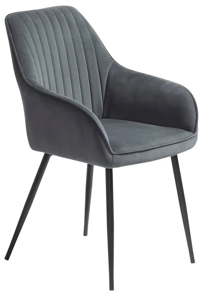 Set de scaune de sufragerie gri cu cotiere 2 buc. tapițat Nolan Stripe – Unique Furniture