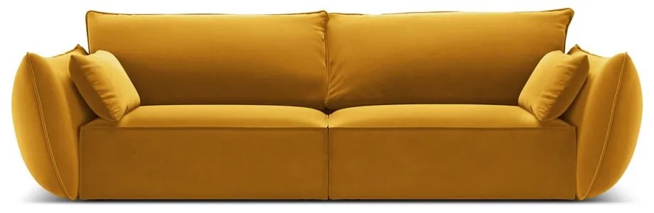 Canapea galben-muștar cu tapițerie din catifea 208 cm Vanda – Mazzini Sofas