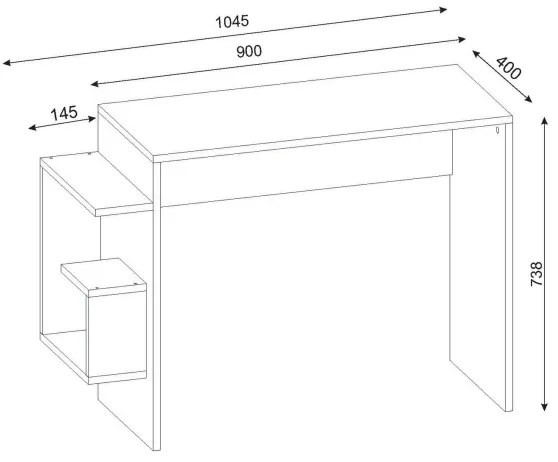 Masă de lucru ALASKA 73,8x104,5 cm albă