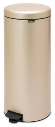 Cos de gunoi cu pedala Brabantia NewIcon 1003209, 30 L, Inchidere lina, Baza antiderapanta, Auriu metalic