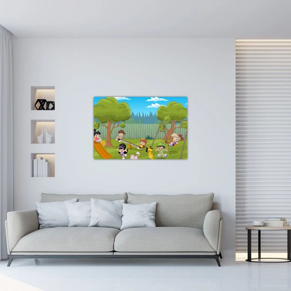 Tablou - Copii la locul de joacă (90x60 cm)