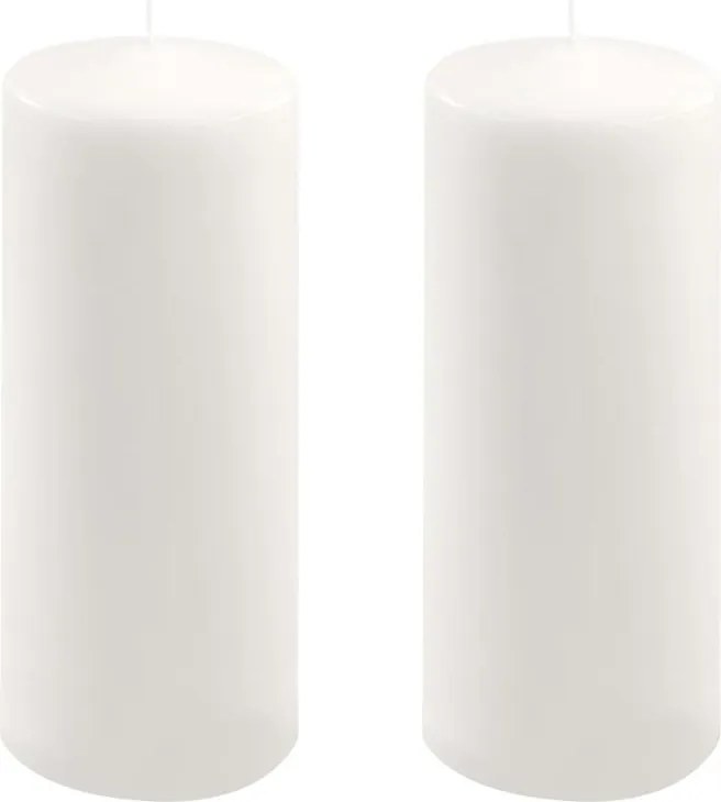 Set de lumânări tip pilon, 25 cm, Ø 10 cm, alb, 2 buc