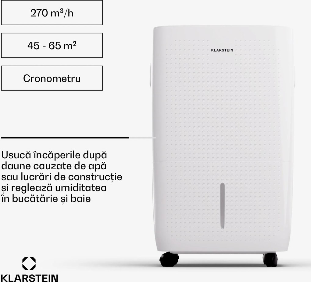 Klarstein DryFy Pro Connect Smart, Dezumidificator de aer, WiFi, Compresie, 60l/24h, 45-65m²