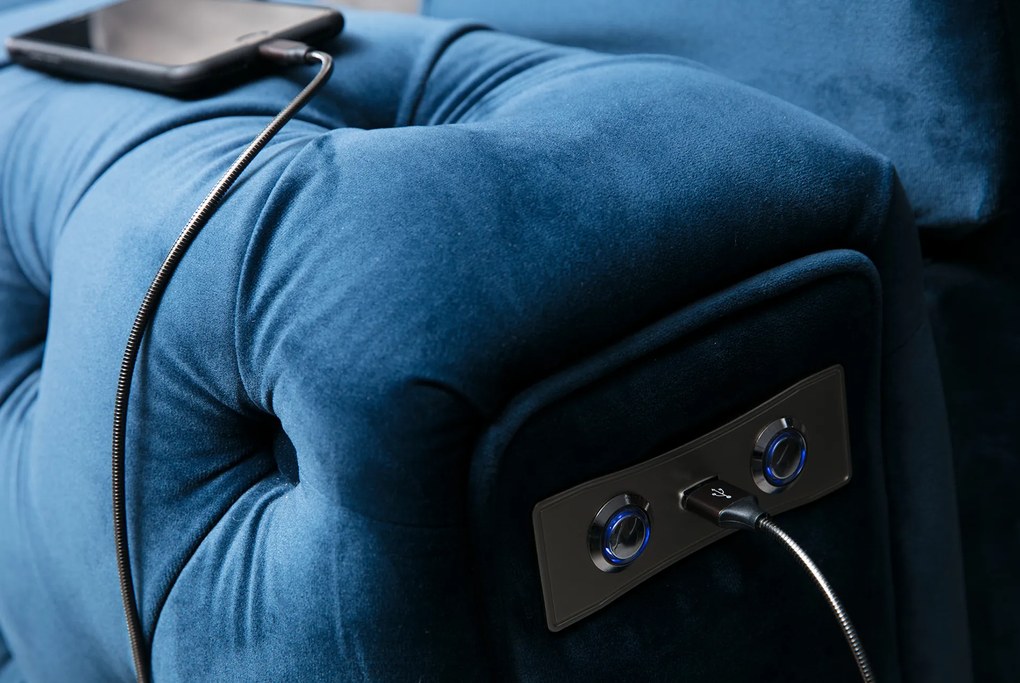 Set diesel sofa electric (canapea extensibila electric + canapea fixa + 1 fotoliu)