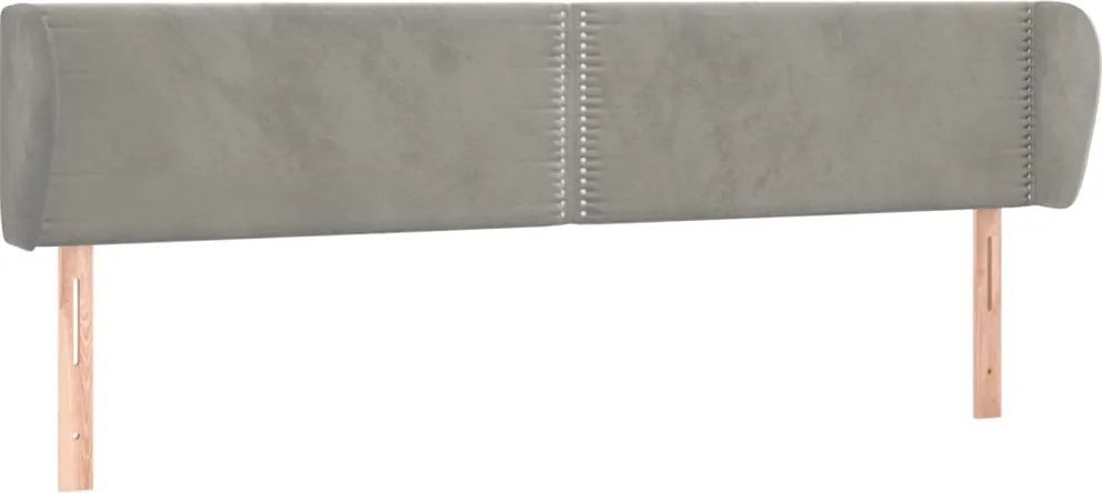 vidaXL Tăblie de pat cu aripioare gri deschis 163x23x78/88 cm catifea