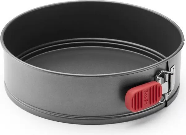 Forma de tort cu fund detasabil Lekue 1009475, Ø24 cm, Acoperire ceramica antiaderenta, Otel carbon, +4°C / +240°C, Negru/Rosu