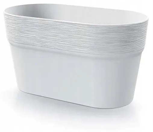 Ghiveci decorativ de flori, oval, alb, 27.7x14.7x14.8 cm, Furu