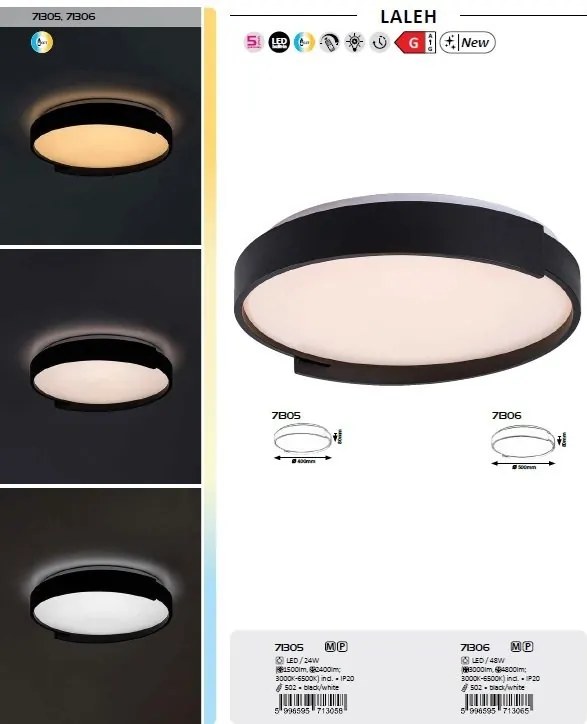 Plafoniera LED cu telecomanda Laleh D-50cm